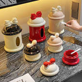 装 饰可爱烟灰缸创意家用茶几烟盅高颜值客厅女陶瓷灰缸带盖防飞灰