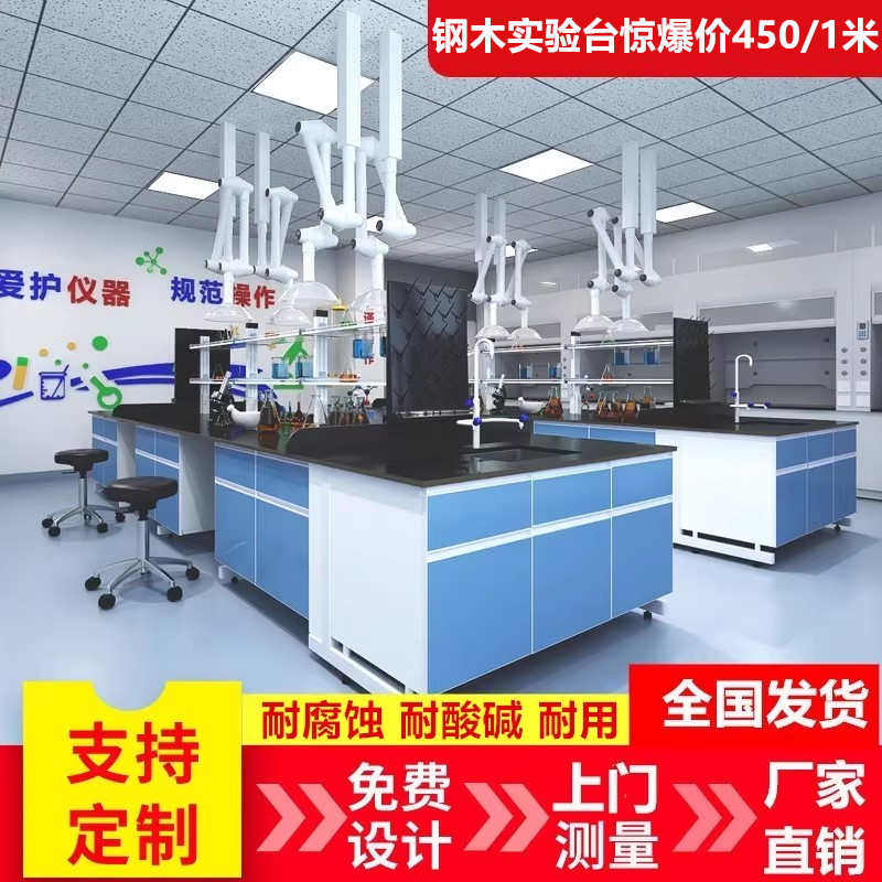 实验室工作台全钢化验室定制PP边台试验台试剂柜通风柜钢木实验台,商业/办公家具,实验台,淘宝优惠券,粉丝福利购,淘宝优惠卷