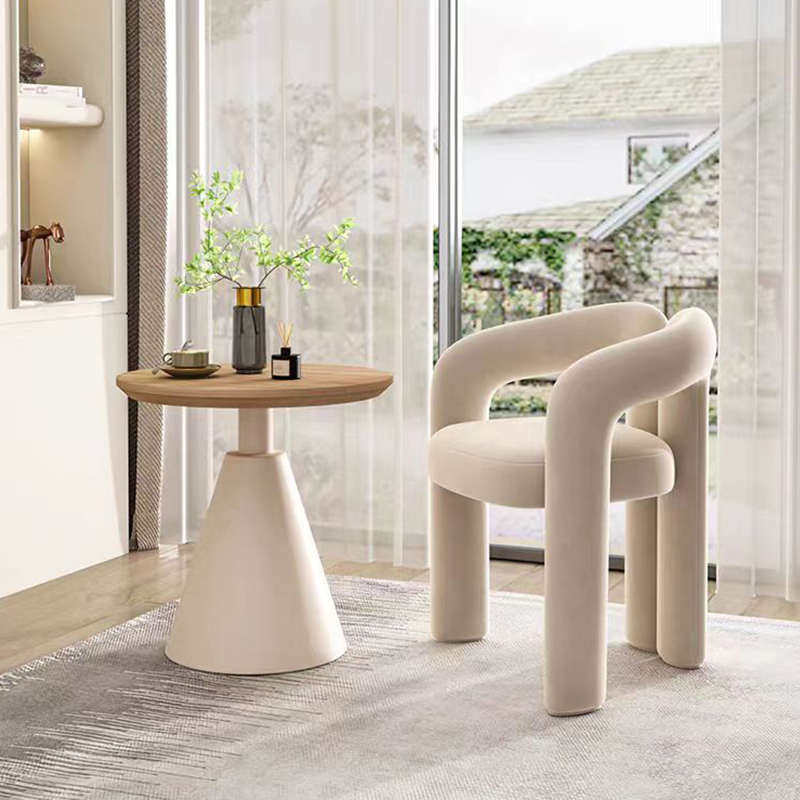 奶油风小茶几家用客厅沙发边几小户型阳台卧室角几实木茶桌椅组合