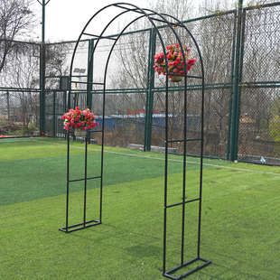 防锈铁艺拱门花架爬藤架户外装饰花园月季拱形门栅围栏庭院植物架