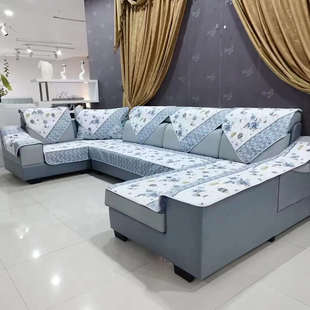 4米u型大沙发坐垫正反两用长扶手沙发垫子沙发垫四季通用组合套装