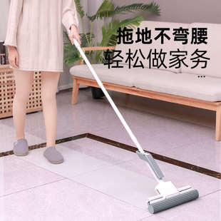 麦恩诗海绵拖把大号懒人吸水家用一拖净免手洗挤水懒人胶棉拖把头