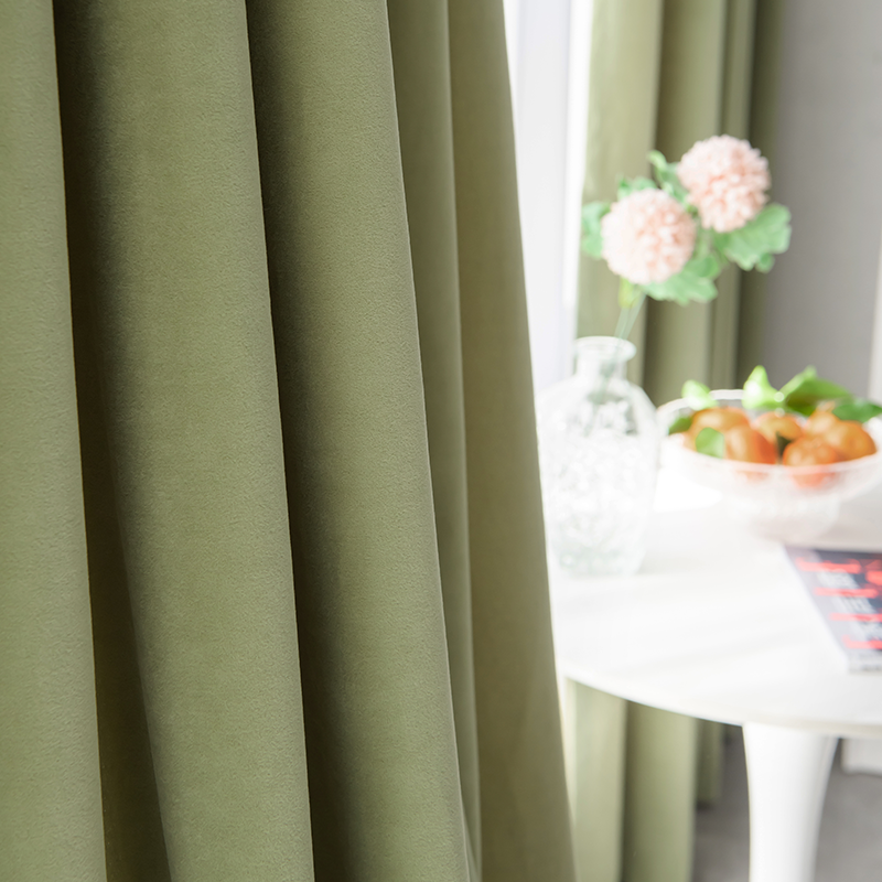 抹茶色窗帘不倒绒布轻奢客厅纯色卧室遮光布丝绒2022年落地窗飘窗,居家布艺,定制窗帘,淘宝优惠券,粉丝福利购,淘宝优惠卷