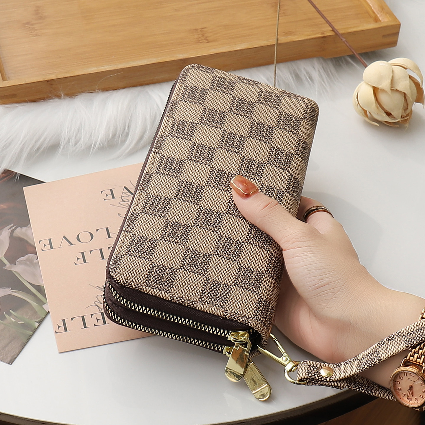 钱包女款2025新款双拉链印花钱包卡包一体多卡位钱夹多功能手机包,箱包皮具/热销女包/男包,钱包,淘宝优惠券,粉丝福利购,淘宝优惠卷