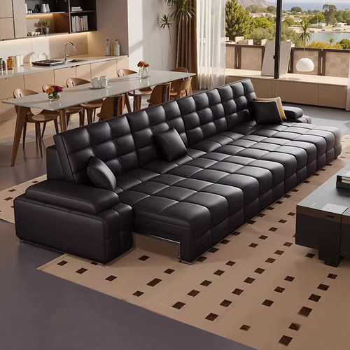 室也可伸缩电动劳伦斯真皮沙发床