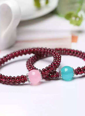 石榴石编制时尚风原创送礼手串
