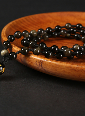 高档金曜石佛牌男女款编织项链