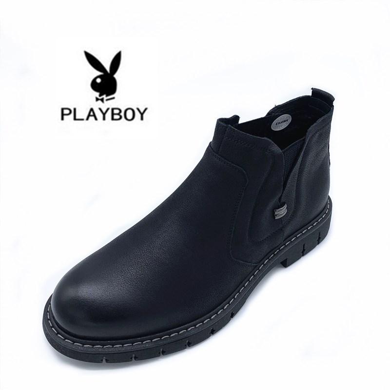 花花公子男鞋冬季新款日常英伦双层皮商务休闲皮鞋P565-344940-4