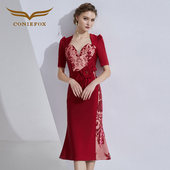 创意狐2024新款 敬酒服新娘高级感礼服裙轻奢小众设计感高端连衣裙