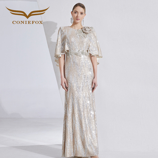 创意狐2025新款晚礼服女高端宴会酒会礼服裙主持人长款礼服演出服