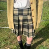 KERNEL COSMOS苏格兰小调 冬日提色利器加厚撞色格纹显瘦百褶中裙