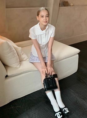 KERNEL COSMOS 季风独白 法式衬衣叠领收腰显瘦天丝棉短款衬衫