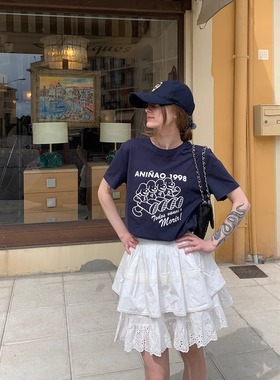 KERNEL COSMOS 小狗护卫队 美式复古卡通印花正肩修身短袖T恤