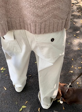 KERNEL COSMOS 布莱顿白崖 秋季简约慵懒感休闲通勤百搭直筒长裤
