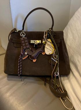 KERNEL COSMOS 秋冬美拉德通勤复古进口翻毛牛皮公文包邮差包