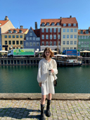 KERNEL 重工塔克褶花边系带马甲白色连衣裙套装 COSMOS 米洛斯岛