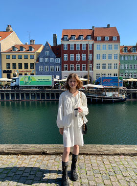 KERNEL COSMOS 米洛斯岛 重工塔克褶花边系带马甲白色连衣裙套装