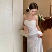 COSMOS 微醺白兰地 夏日百搭气质修身 KERNEL 显瘦胸衣式 抹胸上衣