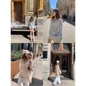 COSMOS 轻氧浅夏 慵懒随性V领条纹宽松薄款 KERNEL 天丝亚麻针织衫