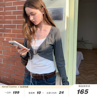 轻氧呼吸感扭结设计假两件套显瘦上衣 芭蕾练习室 KERNEL COSMOS