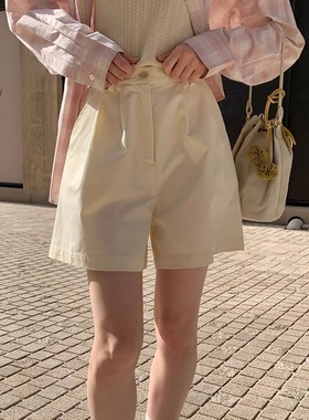 KERNEL COSMOS【皮恩扎小镇】简约一粒扣洗水棉休闲裤百慕大短裤