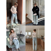 酵素复古水洗休闲巴黎扣百搭宽松牛仔长裤 KERNEL COSMOS东区漫步