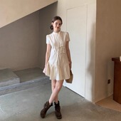 KERNEL 少女感蝴蝶结系带收腰蓬蓬连衣裙 轻中式 COSMOS 风信岛屿