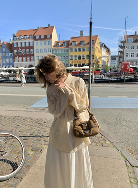 KERNEL COSMOS 进口面料 春秋法式复古条纹衬衣通勤百搭长袖衬衫