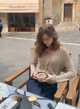 KERNEL COSMOS陶尔米纳小镇 复古编织肌理感春夏防晒镂空针织开衫