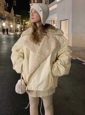 KERNEL COSMOS 北岛雪屋 设计感毛毛内胆大翻领宽松派克夹棉外套