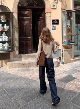 KERNEL COSMOS 马赛旧港 慵懒时髦复古原色极简丹宁直筒牛仔裤