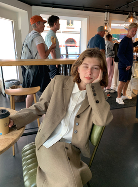 KERNEL COSMOS 古董街 秋日复古美拉德气质西装外套半身裙套装