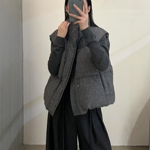 DVZ欧洲站2025冬季时尚百搭宽松90白鸭绒羽绒服马甲背心羊毛外套1