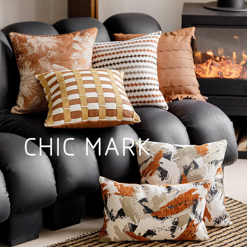 北欧轻奢色织提花抱枕民宿样板间酒店飘窗靠枕靠垫可拆洗垫子