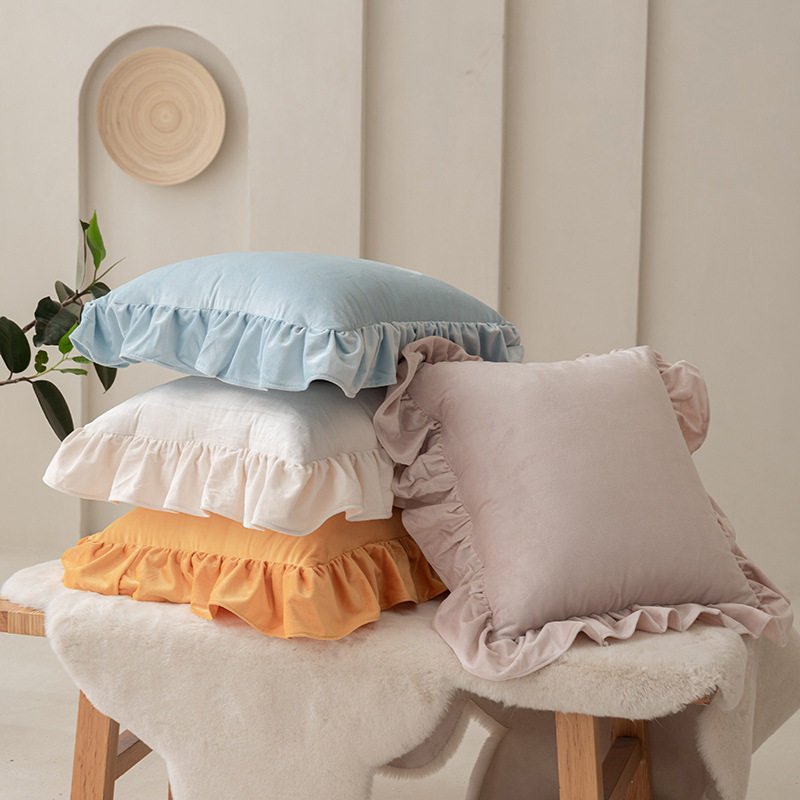 粉色方形沙发抱枕套客厅轻奢高级感床上花边靠枕法式靠背垫不含芯,居家布艺,抱枕被,淘宝优惠券,粉丝福利购,淘宝优惠卷