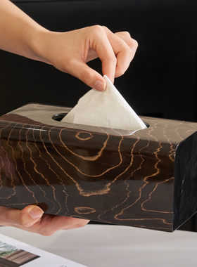 设计师原创意式轻奢高级感艺术纸巾盒磁吸木质极简客厅高档抽纸盒