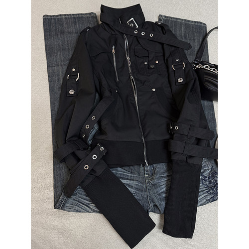 涂涂和阿冉 原创黑色冲锋衣外套