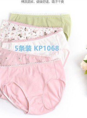 5条装安莉芳旗下E-BRA中腰棉质内裤KP1068F/KP1069F/3条装KP00020
