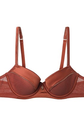 芬狄诗菱形网纱内衣女有钢圈舒适薄款集中上托聚拢文胸FB00278