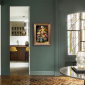 美式 风手工编织波斯挂毯客厅餐厅玄关大不里士桑蚕丝羊毛花卉F006