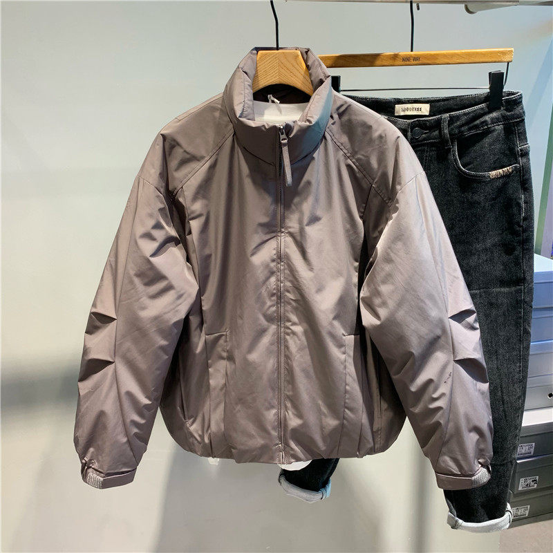 简约纯色立领短款羽绒服