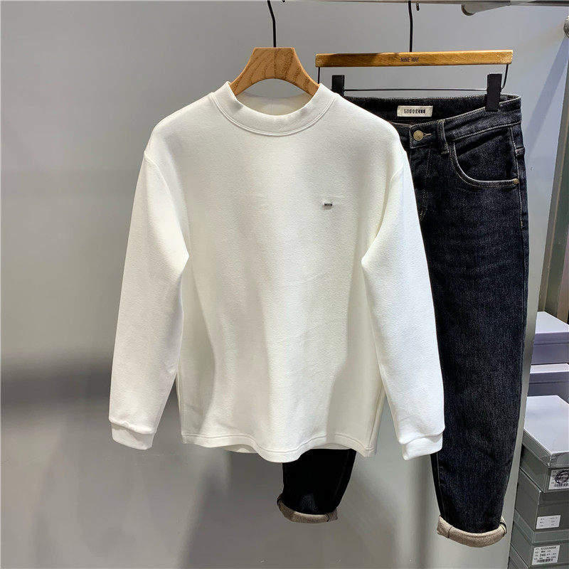 冬季莫代尔加厚磨毛T恤男冬季时尚保暖内搭宽松长袖羊毛打底衫潮,男装,T恤,淘宝优惠券,粉丝福利购,淘宝优惠卷