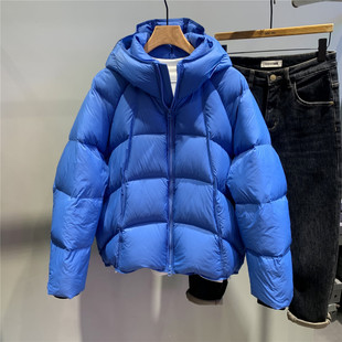 白鸭绒连帽防风蓬松泡芙羽绒服男冬季潮牌时尚高充绒轻量化外套潮