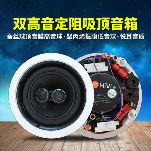惠威VX6-SC高低音同轴吸顶喇叭