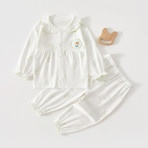 宝宝衣服夏装女童a类6一12月婴幼儿空调服分体套装夏季薄款纯棉80