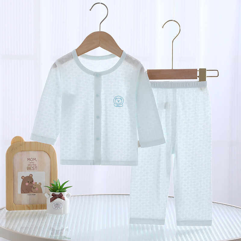 夏季薄款婴儿分体衣纯棉a类宝宝衣服空调服内衣睡衣套装安阳童装