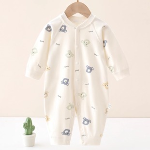 嬰兒連體衣春秋新生兒衣服寶寶哈衣爬服A類無骨打底純棉秋冬 秋季