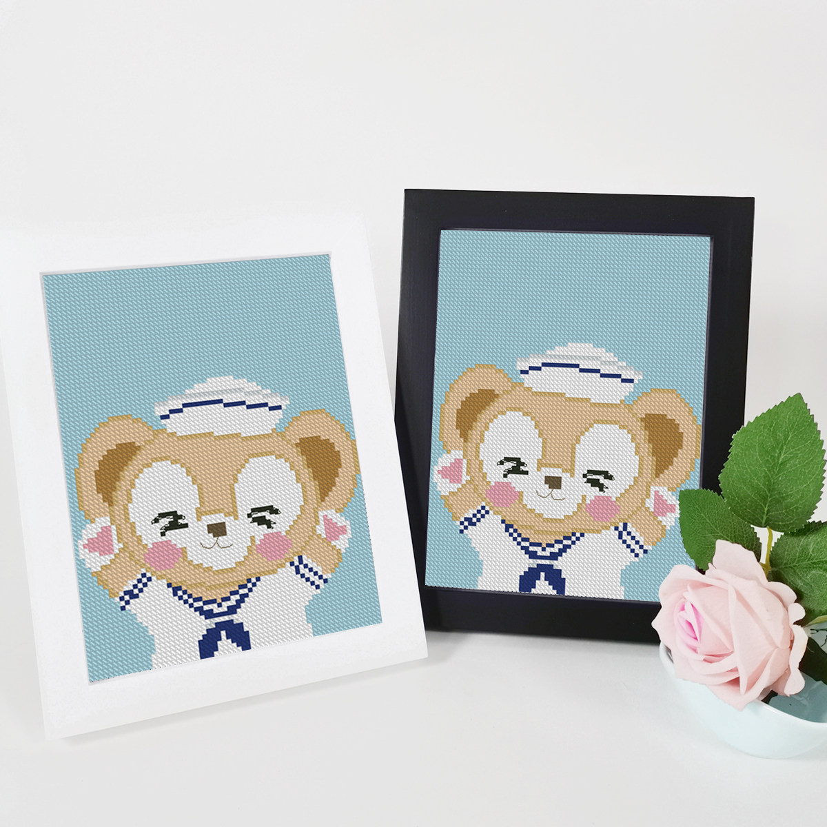 迪士尼达菲熊十字绣小件卧室2024新款线绣卡通简单好绣自己绣带框