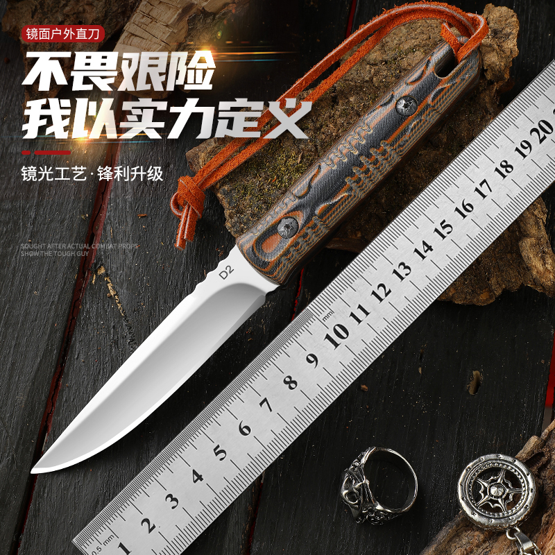 D2猎手户外直刀收藏小刀水果刀