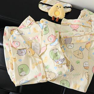 软乎乎萌趣卡通纯棉长袖睡衣女2826春秋季新款可爱学生家居服套装